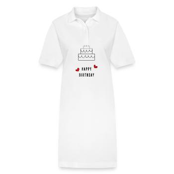 Birthday. HAPPY BIRTHDAY. Happy birthday. - Stanley/Stella PAIGER Organic Women’s Polo Dress - white - Front
