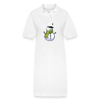 bonhomme de neige hiver neige - Robe polo bio PAIGER Stanley/Stella Femme - blanc - Devant