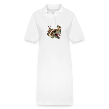 Dinosaurier stegosaurus Sombrero - Stanley/Stella Frauen Bio-Polokleid PAIGER - Weiß - Vorne