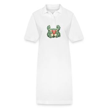 Alligator Paar Liebe - Stanley/Stella Frauen Bio-Polokleid PAIGER - Weiß - Vorne