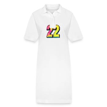 22 Symbole numérique - Robe polo bio PAIGER Stanley/Stella Femme - blanc - Devant