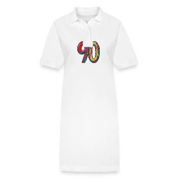 Symbole numérique 90 - Robe polo bio PAIGER Stanley/Stella Femme - blanc - Devant