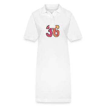 36 Symbole numérique - Robe polo bio PAIGER Stanley/Stella Femme - blanc - Devant