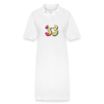 33 Symbole numérique - Robe polo bio PAIGER Stanley/Stella Femme - blanc - Devant