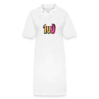 Symbole du chiffre 100 - Robe polo bio PAIGER Stanley/Stella Femme - blanc - Devant