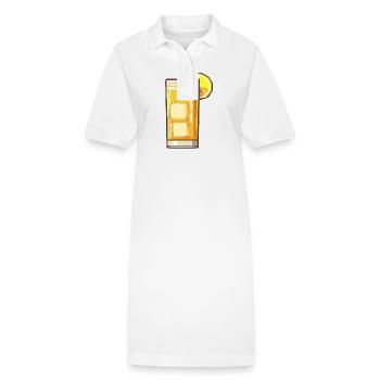 Rotwein Pixel Weinglas - Stanley/Stella Frauen Bio-Polokleid PAIGER - Weiß - Vorne