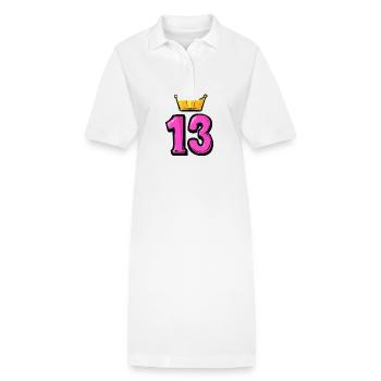Couronne à 13 chiffres - Robe polo bio PAIGER Stanley/Stella Femme - blanc - Devant