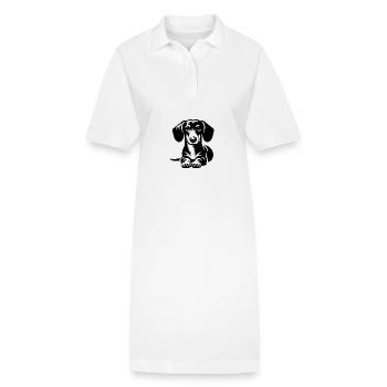 Dackel - Stanley/Stella Frauen Bio-Polokleid PAIGER - Weiß - Vorne