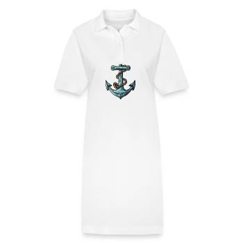 Anker Symbol Hafen - Stanley/Stella Frauen Bio-Polokleid PAIGER - Weiß - Vorne