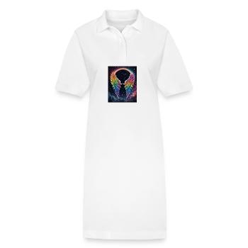 Regenbogenflug im Kosmos - Stanley/Stella Frauen Bio-Polokleid PAIGER - Weiß - Vorne