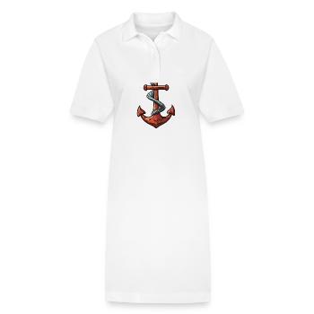 Anker Symbol Hafen - Stanley/Stella Frauen Bio-Polokleid PAIGER - Weiß - Vorne