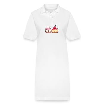 Cake Couple Cake Love Heart Funny - Stanley/Stella PAIGER Organic Women’s Polo Dress - white - Front