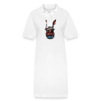 Suisse 2024 Vacances Donkey Swiss - Robe polo bio PAIGER Stanley/Stella Femme - blanc - Devant