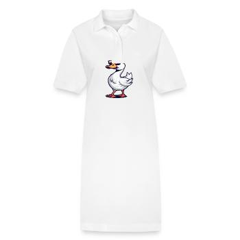 Gans Tier - Stanley/Stella Frauen Bio-Polokleid PAIGER - Weiß - Vorne