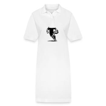 Sportlicher Fussballspieler mit Ball - Stanley/Stella Frauen Bio-Polokleid PAIGER - Weiß - Vorne