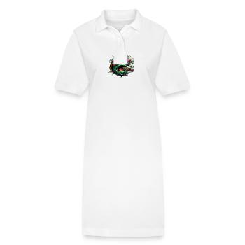 Crazy turtle smoking - Stanley/Stella Frauen Bio-Polokleid PAIGER - Weiß - Vorne