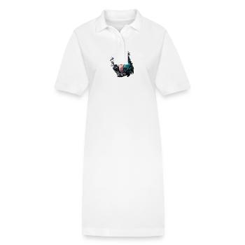 Entspannter Papagei mit Sonnenbrille - Stanley/Stella Frauen Bio-Polokleid PAIGER - Weiß - Vorne