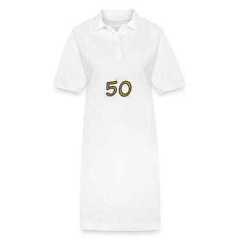 50. 50 ANS. 50e ANNIVERSAIRE. ANNIVERSAIRE 50 ANS. - Robe polo bio PAIGER Stanley/Stella Femme - blanc - Devant
