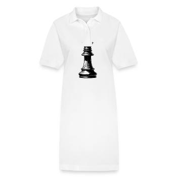 Jeu d’échecs Pièce d’échecs Pion Roi - Robe polo bio PAIGER Stanley/Stella Femme - blanc - Devant