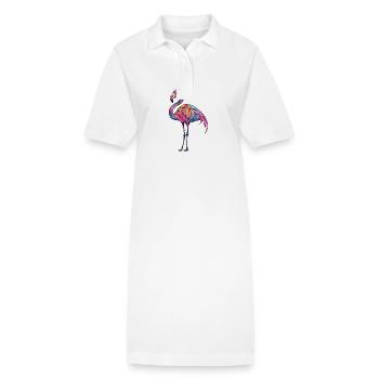 Flamingo Bunt - Stanley/Stella Frauen Bio-Polokleid PAIGER - Weiß - Vorne