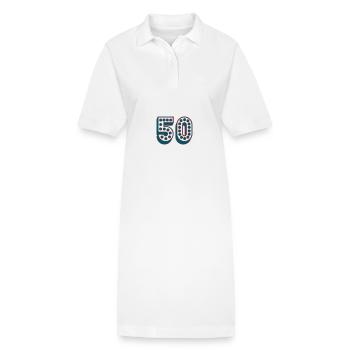 50. 50 ANS. 50e ANNIVERSAIRE. ANNIVERSAIRE 50 ANS. - Robe polo bio PAIGER Stanley/Stella Femme - blanc - Devant