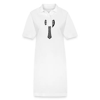 Axt in Keltischen Knoten Tattoo Style - Stanley/Stella Frauen Bio-Polokleid PAIGER - Weiß - Vorne