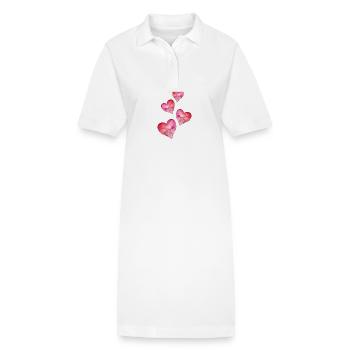 Coeurs Aquarelles - Robe polo bio PAIGER Stanley/Stella Femme - blanc - Devant