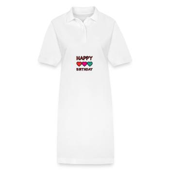 ALLES GUTE ZUM GEBURTSTAG. JAHRESTAG. - Stanley/Stella Frauen Bio-Polokleid PAIGER - Weiß - Vorne