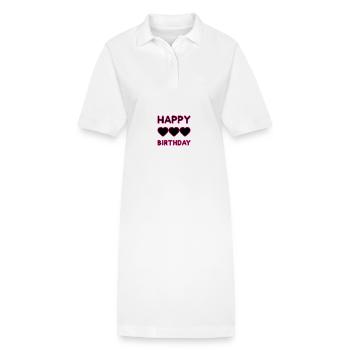 ALLES GUTE ZUM GEBURTSTAG. JAHRESTAG. - Stanley/Stella Frauen Bio-Polokleid PAIGER - Weiß - Vorne