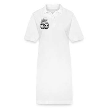 Great Pyrenees Dog Stole Heart - Stanley/Stella PAIGER Organic Women’s Polo Dress - white - Front