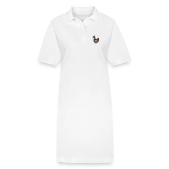 Ente bestickt - Stanley/Stella Frauen Bio-Polokleid PAIGER - Weiß - Vorne