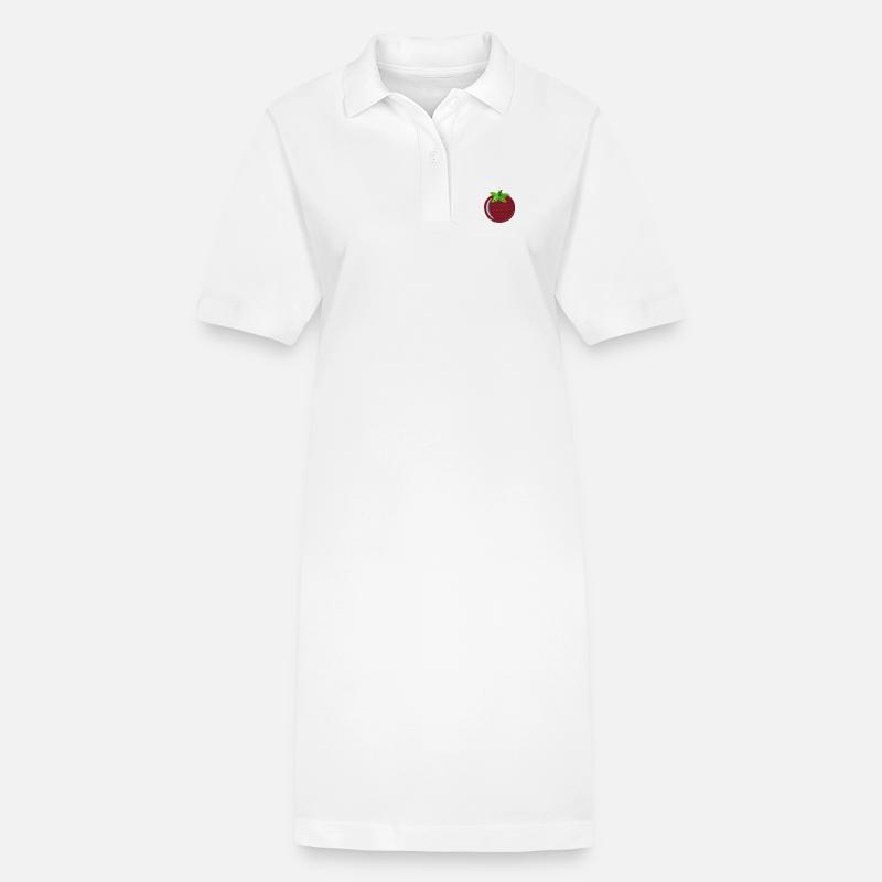 Tomate brodée - Robe polo bio PAIGER Stanley/Stella Femme - blanc