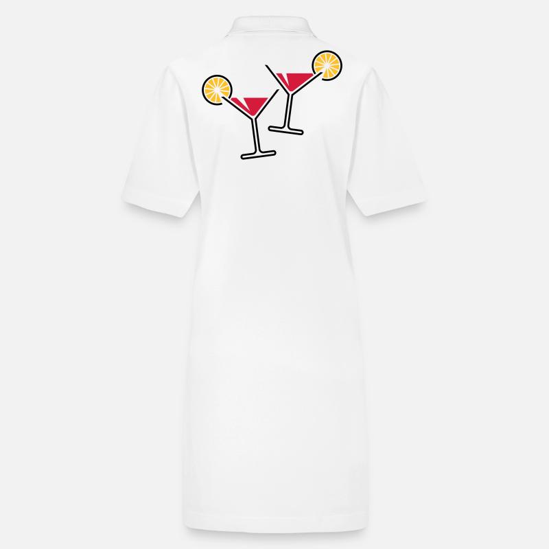 2 Cocktailgläser / Cocktail / Martini + (Rot) Stanley/Stella Frauen Bio-Polokleid PAIGER