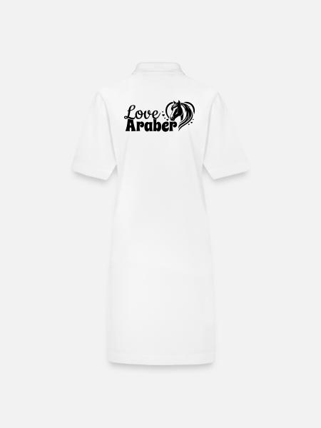 Araber Love Herz Pferdekopf - Stanley/Stella Frauen Bio-Polokleid PAIGER - Weiß - Hinten