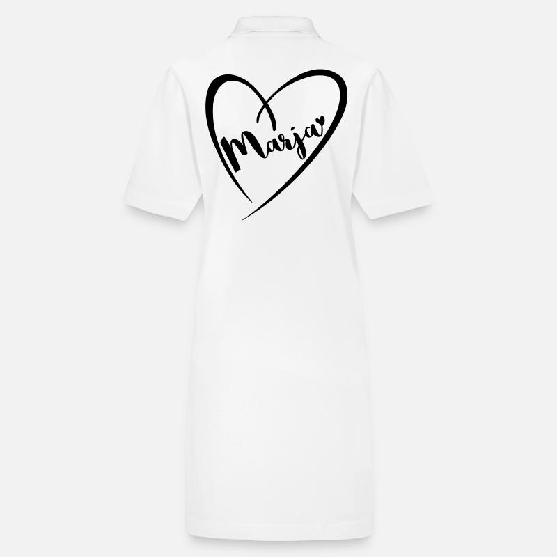 Marja surname first name in heart frame Stanley/Stella PAIGER Organic Women’s Polo Dress