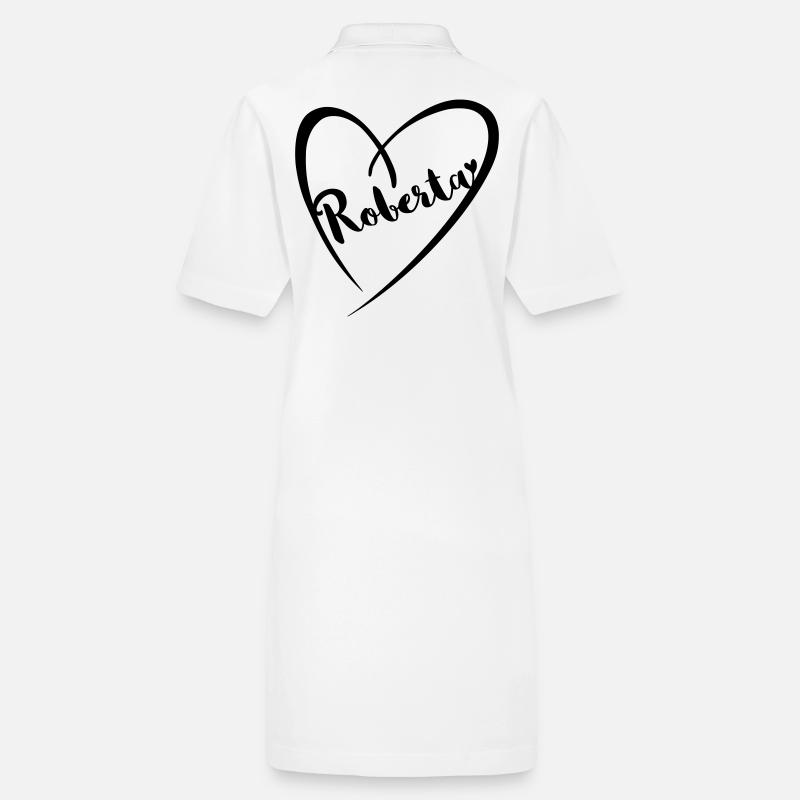 Roberta nom prénom dans le cadre du coeur Robe polo bio PAIGER Stanley/Stella Femme