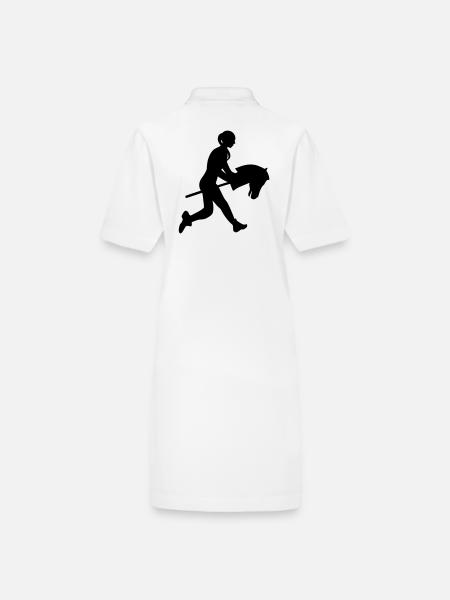 Galopp auf dem Stockpferd - Stanley/Stella Frauen Bio-Polokleid PAIGER - Weiß - Hinten