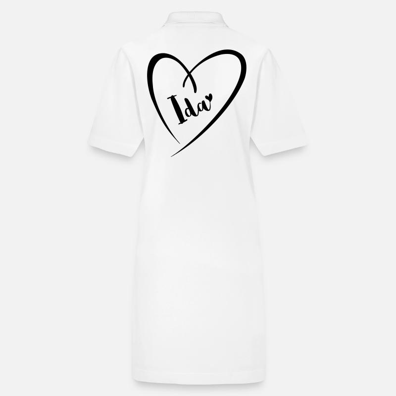 Ida surname first name in heart frame Stanley/Stella PAIGER Organic Women’s Polo Dress