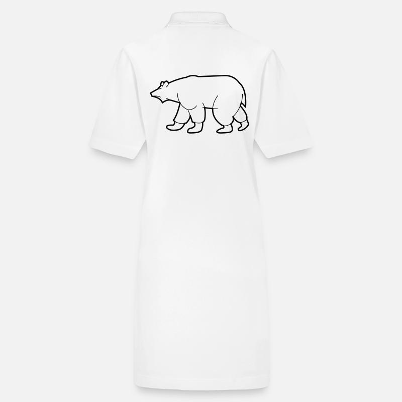 Zeichnung eines Eisbären Stanley/Stella Frauen Bio-Polokleid PAIGER