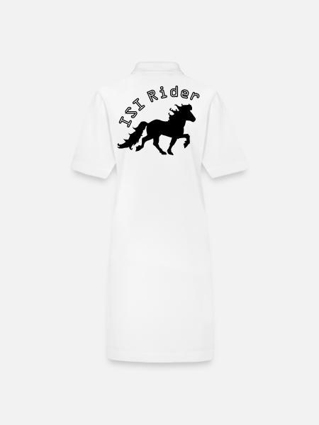 Islandpferd ISI Rider Pferdesport Tölten - Stanley/Stella Frauen Bio-Polokleid PAIGER - Weiß - Hinten