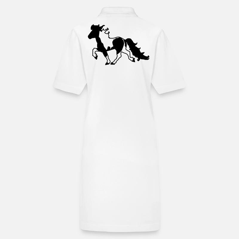 Islandpferd Schecke Reiten Pferde Tölt Stanley/Stella Frauen Bio-Polokleid PAIGER