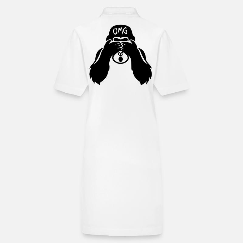 Witziger Affe Hände vorm Gesicht - Gorilla OMG2 Stanley/Stella Frauen Bio-Polokleid PAIGER