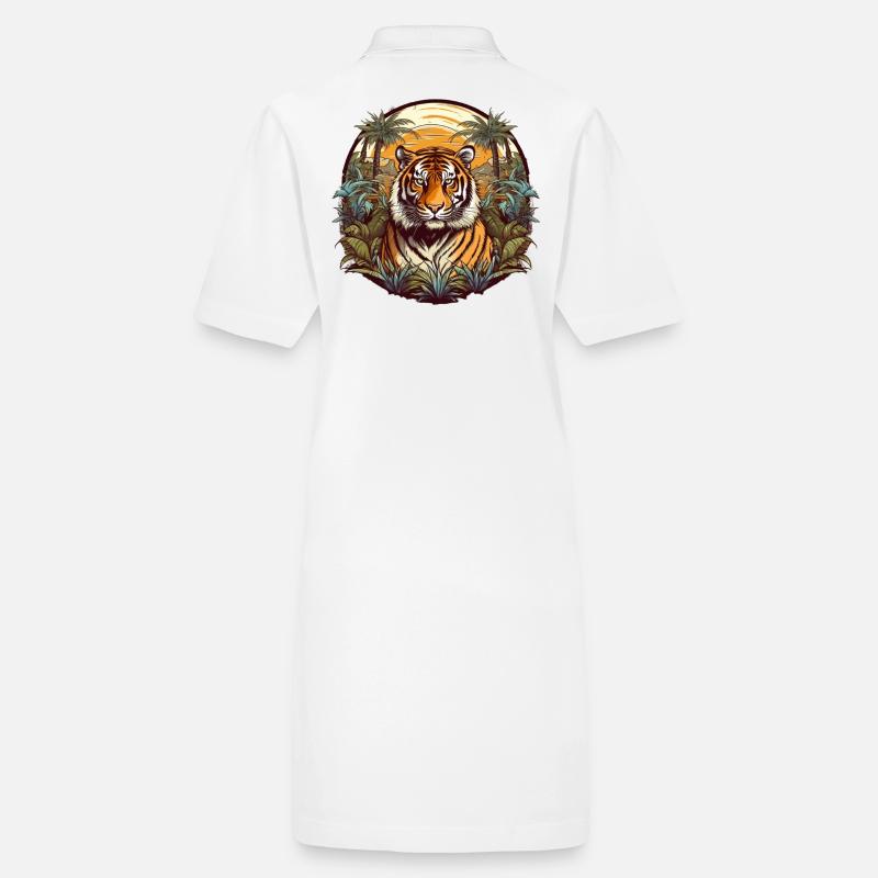 Jungle Tigre Coucher de soleil Robe polo bio PAIGER Stanley/Stella Femme