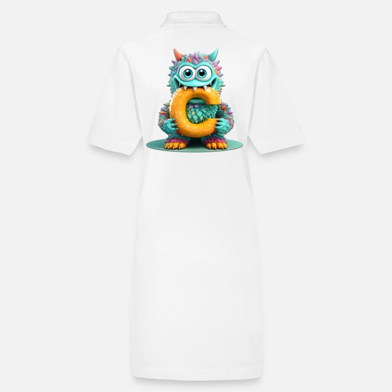 Bunter Monster mit Buchstabe C Stanley/Stella Frauen Bio-Polokleid PAIGER