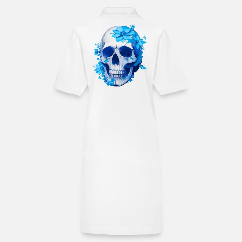 Intense Blue Floral Skull Stanley/Stella PAIGER Organic Women’s Polo Dress