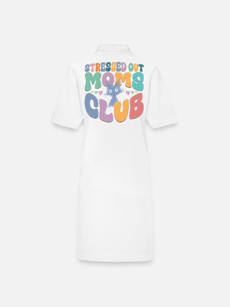 Mom Life Graphic Tee - Stanley/Stella PAIGER Organic Women’s Polo Dress - white - Back