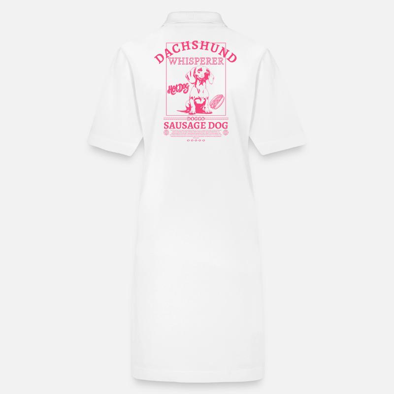 Dachshund_Whisperer_backprint_pink Robe polo bio PAIGER Stanley/Stella Femme