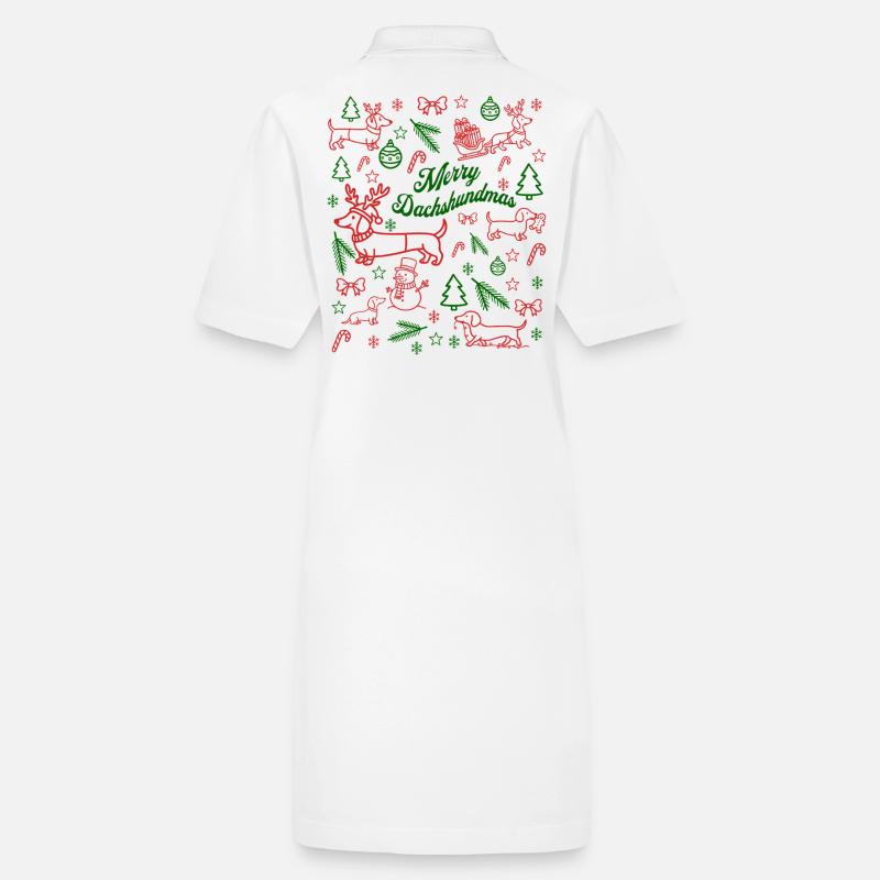 Dachshund Christmas Pattern Stanley/Stella PAIGER Organic Women’s Polo Dress