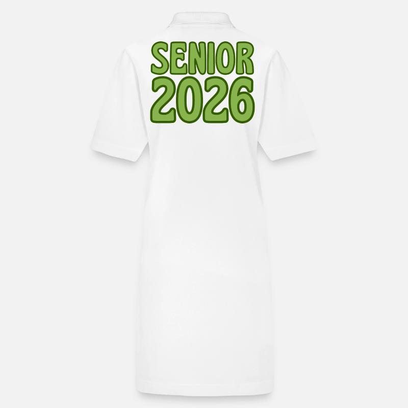 Senior 2026 Green Retro Text Art Stanley/Stella PAIGER Organic Women’s Polo Dress