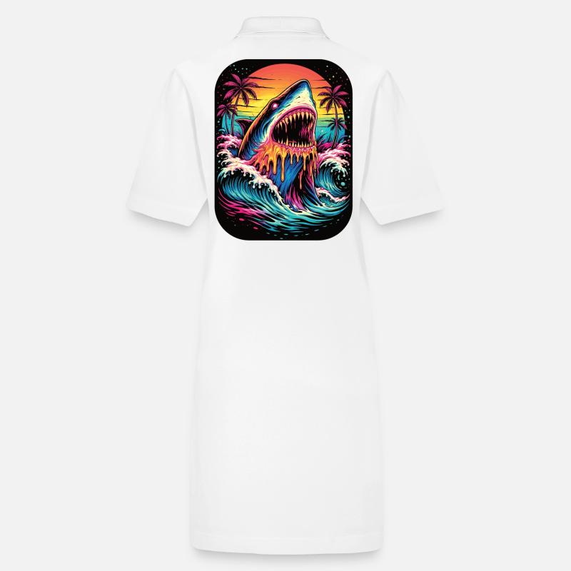 Requin néon au coucher du soleil Robe polo bio PAIGER Stanley/Stella Femme